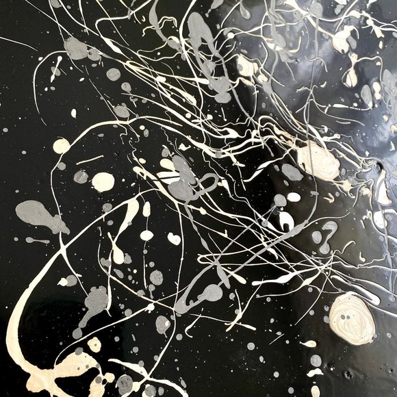 Teeming 3 - Original Art Mixed Media Oil Painting Framed 14"x14" - Picture 3 of 8